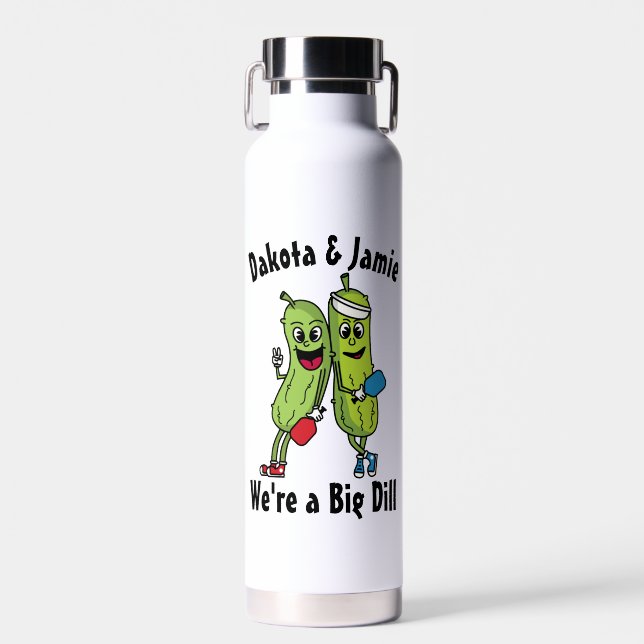 Bouteille D'eau Cartoon Pickleball Team Big Dill (Avant)