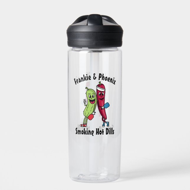 Bouteille D'eau Cartoon Pickleball Team Hot Dill (Extérieur)