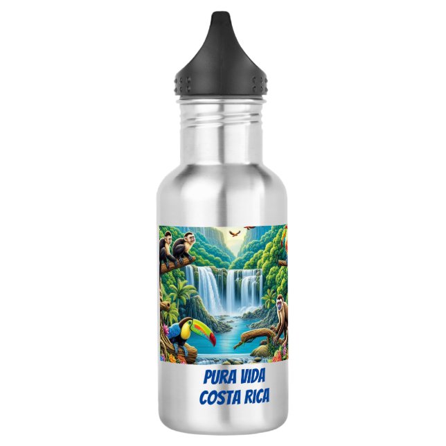 Bouteille D'eau Cascade tropicale de la forêt tropicale (Gauche)