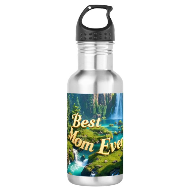 Bouteille D'eau Cascade vintage meilleure maman jamais (Devant)
