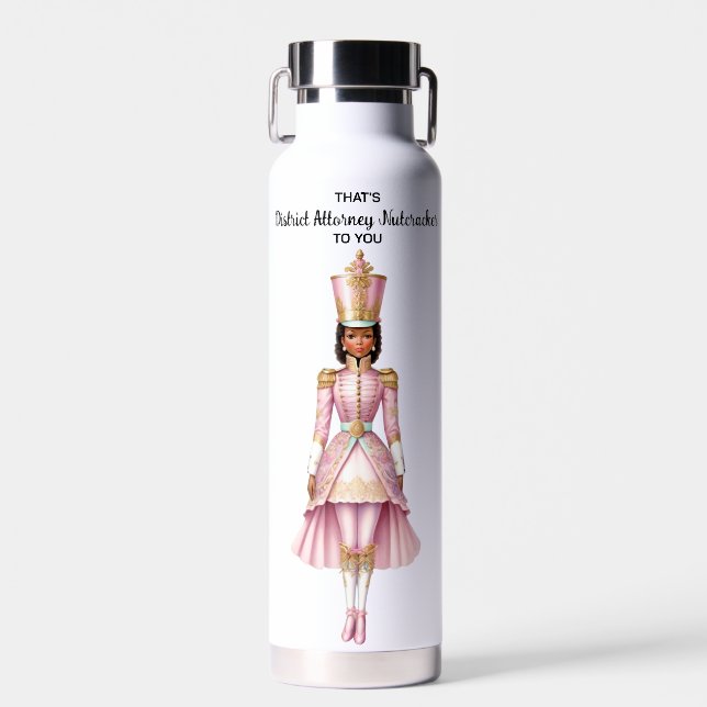 Bouteille D'eau Casse-Noisette Féminin de Noël Rose & Or (Avant)