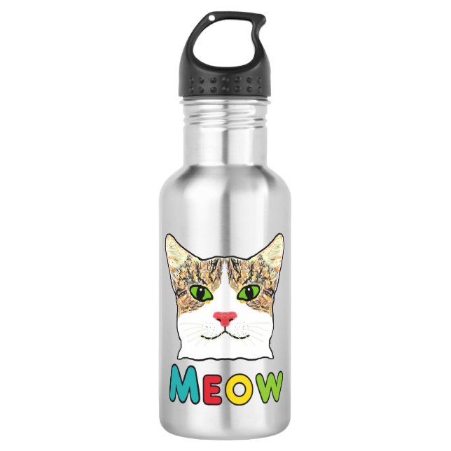 Bouteille D'eau Cat Face Meow (Devant)