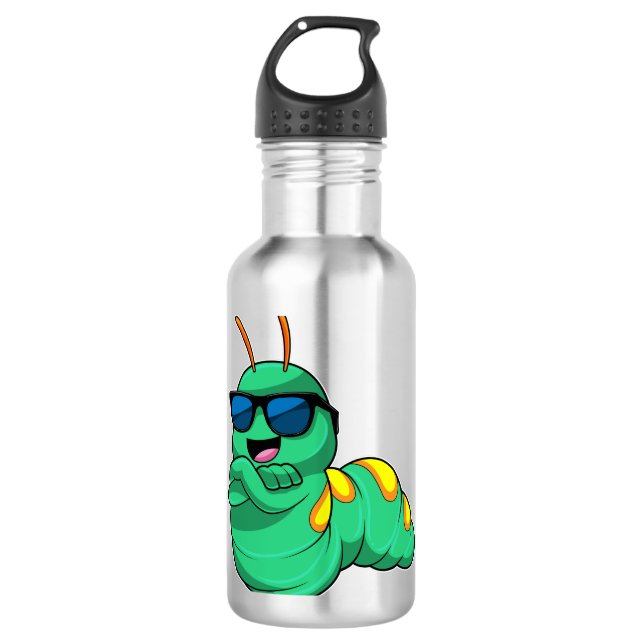 Bouteille D'eau Caterpillar avec lunettes de soleil (Devant)