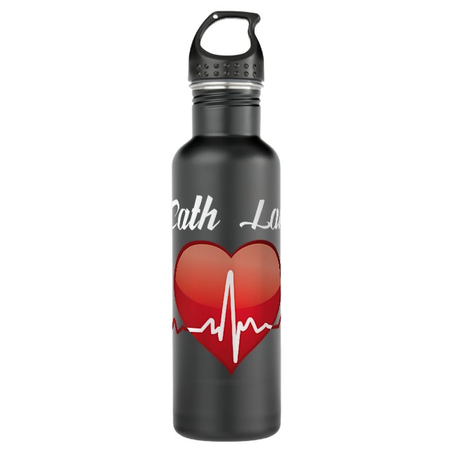 Bouteille D'eau Cath Lab Nurse Heart Heartbeat Love Cardiac Care s (Devant)