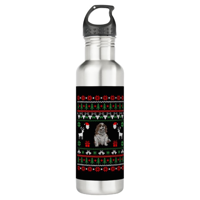Bouteille D'eau Cavalier King Charles Christmas (Devant)