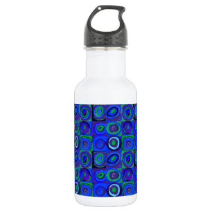 Bouteille D'eau Cercle Carré Kandinsky Farbstudie Blue Quadrate