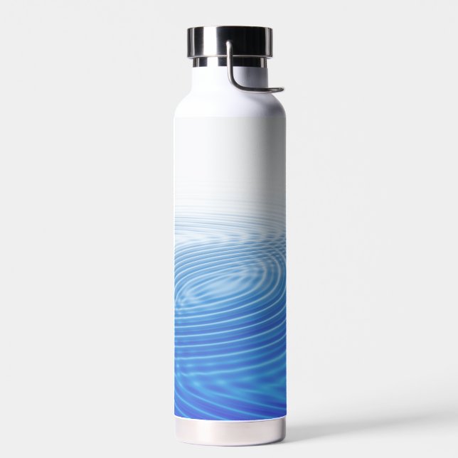 Bouteille D'eau Cercles concentrés Abstraits des vagues bleues coo (Gauche)