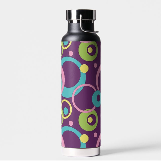 Bouteille D'eau Cercles pourpres funky (Gauche)