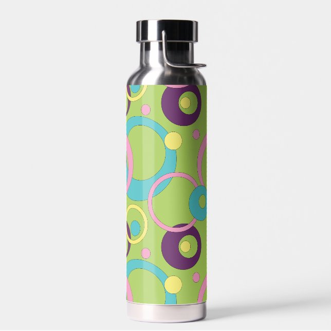 Bouteille D'eau Cercles verts funky (Gauche)