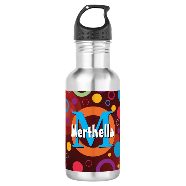 Bouteille D'eau Cercles vibrants Anneaux Rétro SCRIPTURE Personnal (Devant)