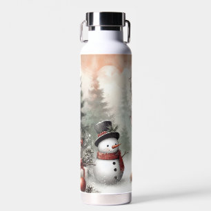 Bouteille D'eau Cerf de Noël/bonhomme de neige en bois classique