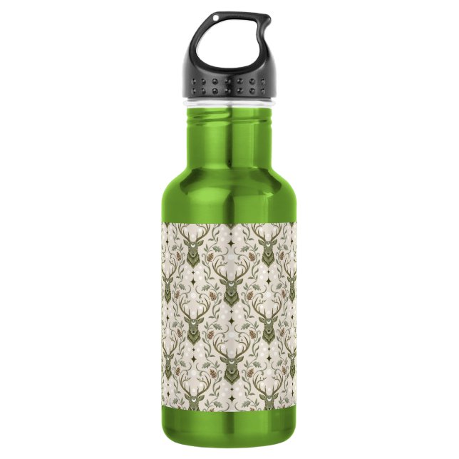 Bouteille D'eau Cerf Tribal Boho, Rêvant de Cerf (Devant)