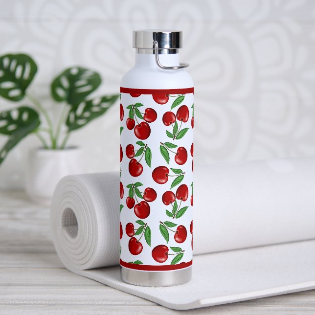 Bouteille D'eau Cerises rouges partout sur Motif (Yoga)