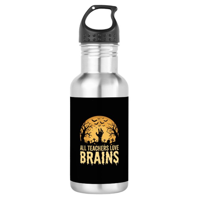 Bouteille D'eau Cerveaux de professeurs d'Halloween (Devant)