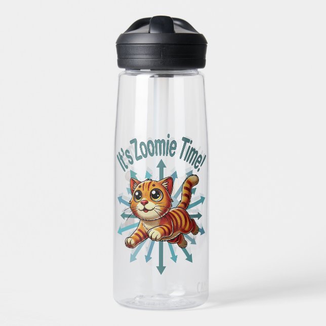 Bouteille D'eau C'est le temps de Zoomie le chat roux (Avant)