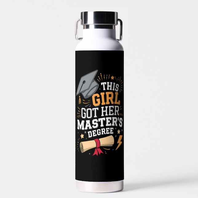 Bouteille D'eau Cette fille a obtenu son diplôme de master (Avant)