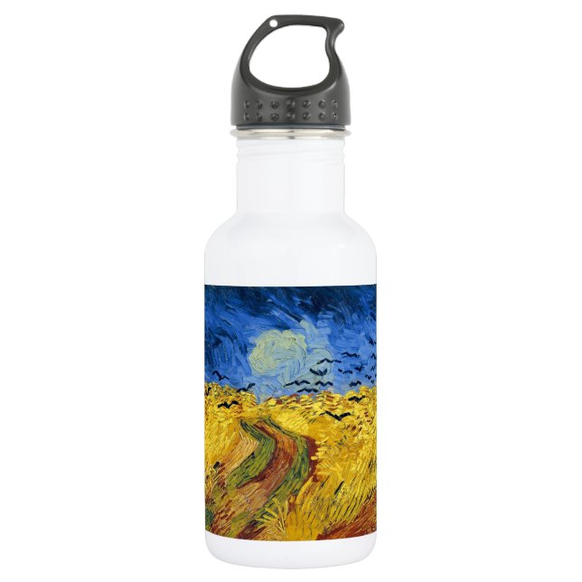 Bouteille D'eau Champ de blé de Van Gogh peinture impressionniste (Devant)