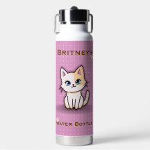 Charmant Chat Rose Personnalisé Nom Inoxydable