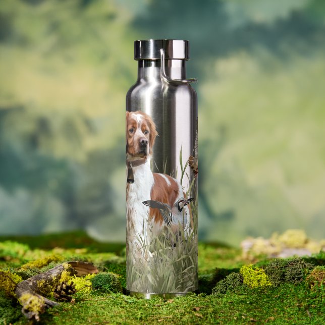Bouteille D'eau Chasse avec un chien breton, Art (Extérieur)
