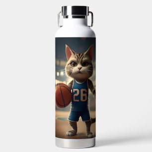 Bouteille D'eau Chat de basket-ball,