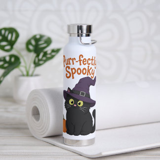 Bouteille D'eau Chat de Halloween parfaitement effrayant