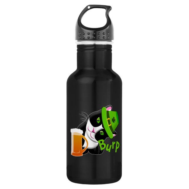 Bouteille D'eau Chat de la Saint-Patrick (Devant)