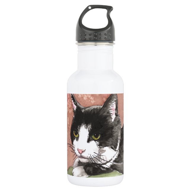 Bouteille D'eau Chat de smoking (Devant)