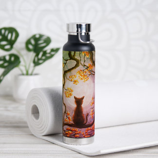Bouteille D'eau Chat de Whimsical dans l'art de peinture de Pleine