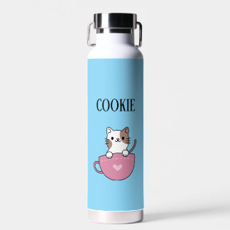 Bouteille D'eau Chat en tasse personnalisé