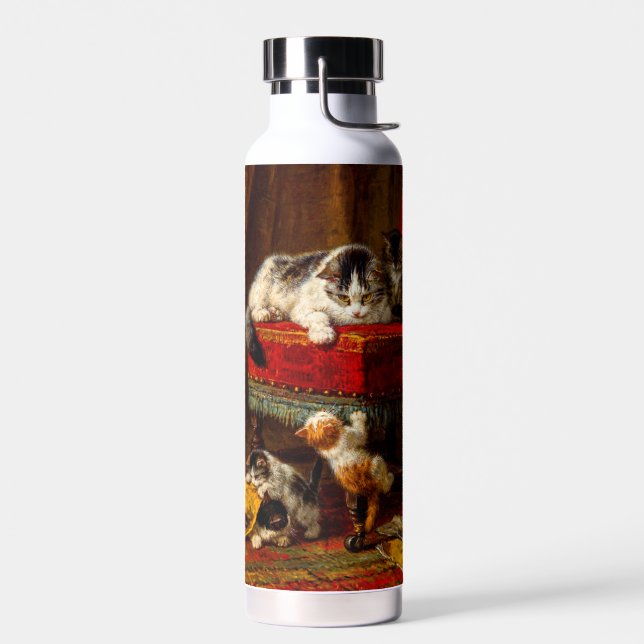 Bouteille D'eau Chat et chatons Jouer avec chaise (Gauche)