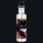 Bouteille D'eau Chat Gustav Klimt Tuxedo<br><div class="desc">Bouteille d'eau avec un chat tuxedo Gustav Klimt ! Cette adorable petite chatte noire et blanche est installée dans un champ de fleurs rouges,  bleues,  blanches et oranges. Un cadeau génial pour les amateurs d'art amoureux des chats et autrichiens !</div>