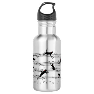 Bouteille D'eau Chat Jouer Note Musique, Chat Musique, Cadeau Chat