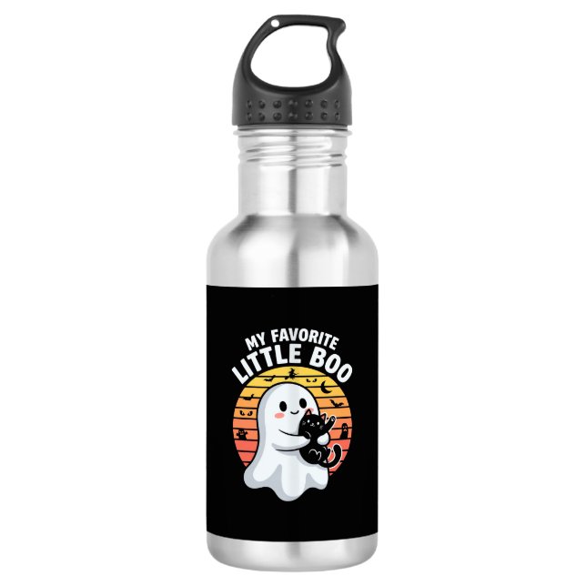 Bouteille D'eau Chat Little Boo fantôme d'Halloween (Devant)