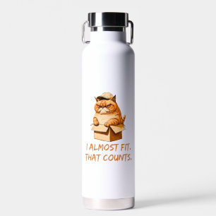 Bouteille D'eau Chat mignon avec Casquette en boîte J'Ai Presque