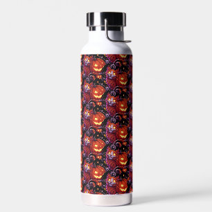Bouteille D'eau Chat mystique et Citrouilles brillants