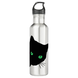Bouteille D'eau chat noir aux yeux verts