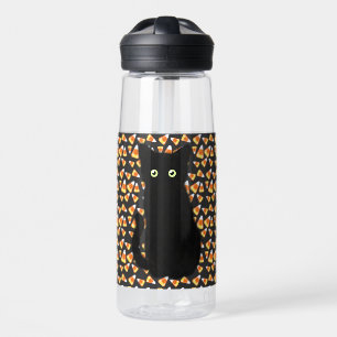 Bouteille D'eau Chat noir, motif de maïs, Halloween amusant