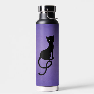 Bouteille D'eau Chat noir violet Élégant Mal Kitty