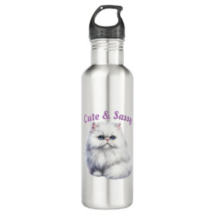 Bouteille D'eau Chat persan mignon et sassy