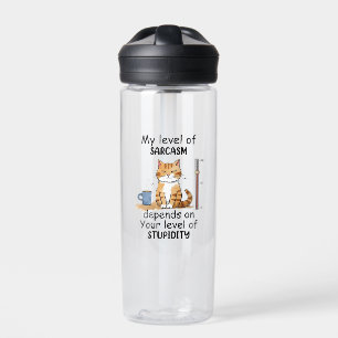 Bouteille D'eau Chat Sarcastique - Drôle Orange Art