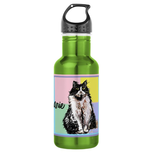 Bouteille D'eau Chat Smoking Pastel Femmes Couleurs Pastel (Devant)