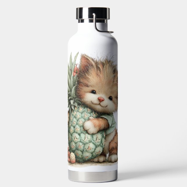 BOUTEILLE D'EAU CHATON ORIGINAL ET ADORABLE THÈME ÉTÉ (Droite)