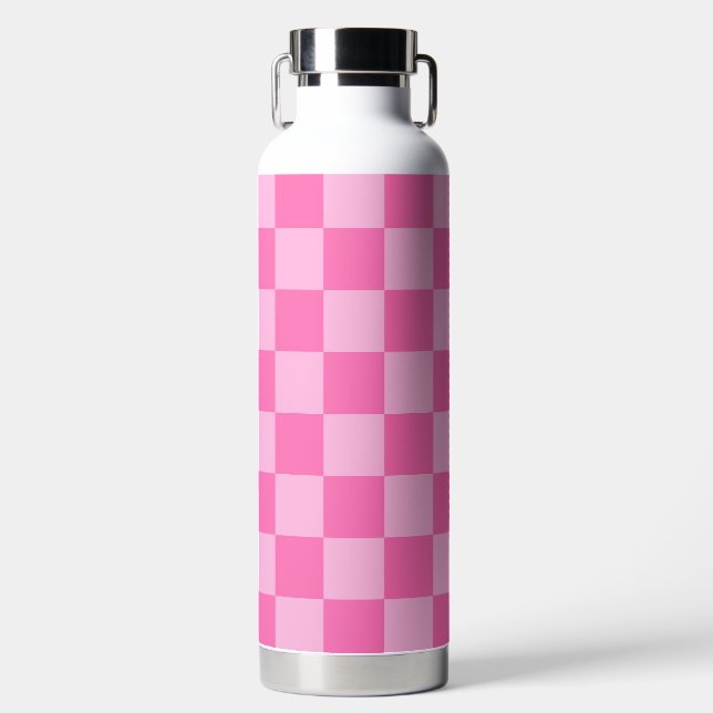 Bouteille D'eau Chaud Pink Checkerboard (Avant)