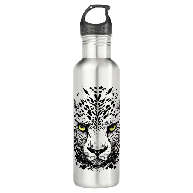Bouteille D'eau Cheetah Wild Animal Nature Illustration Art tatoua (Devant)