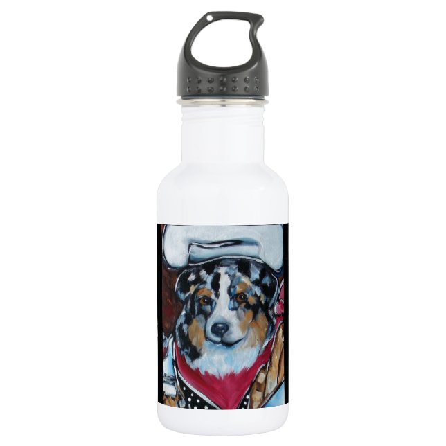 BOUTEILLE D'EAU CHEF AUSTRALIEN SHEPHERD (Devant)