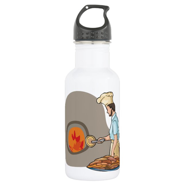 Bouteille D'eau Chef de four à pizza au bois (Devant)