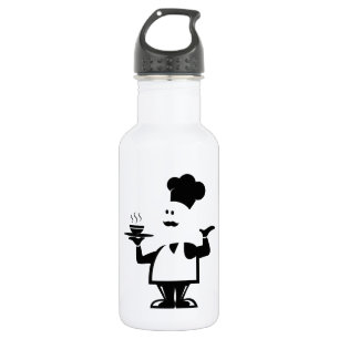 Bouteille D'eau Chef tenant un bol de soupe