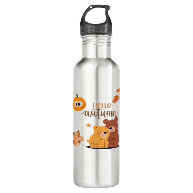 Bouteille D'eau Chemise Automne, Chemise Thanksgiving, Pumpki Auto (Devant)