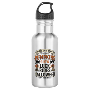 Bouteille D'eau Chemise de chauffeur de camion Halloween avec chat