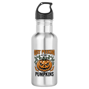 Bouteille D'eau Chemise de citrouille d'Halloween Gravure vintage